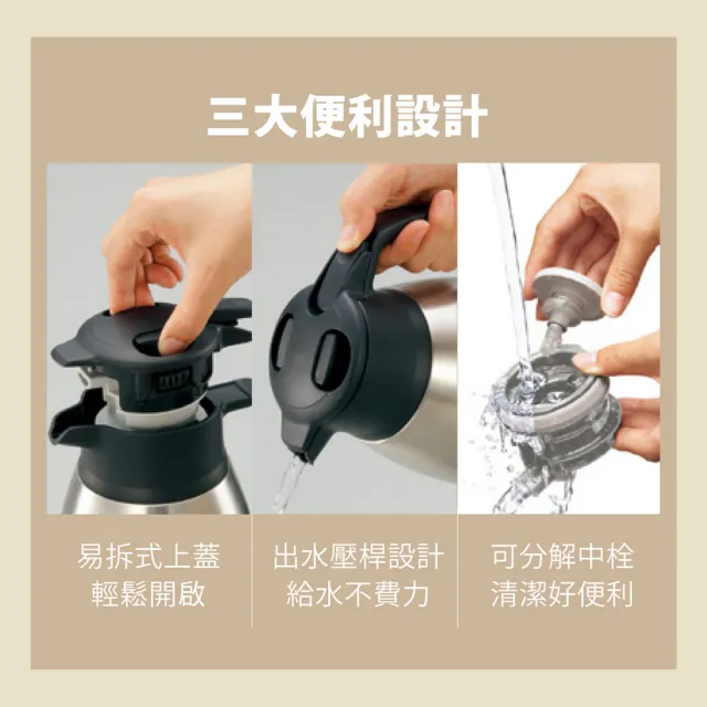 【ZOJIRUSHI 象印】桌上型不鏽鋼保溫壺-1500ml(SH-HC15)