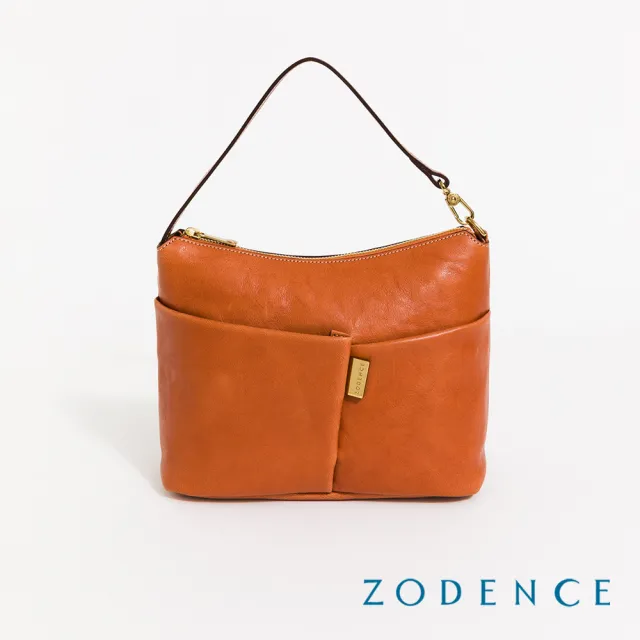 【ZODENCE 佐登司】NUR義大利植鞣革手提斜背包(經典駝)