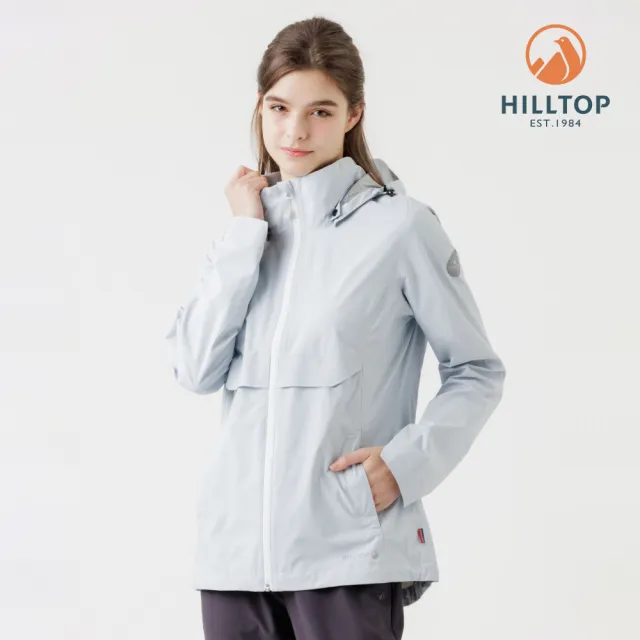 【Hilltop 山頂鳥】超輕量2.5層防水透氣抗UV外套 女款 灰｜PH22XF24ECK1