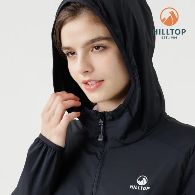 【Hilltop 山頂鳥】超輕量超潑水抗UV彈性外套 可收納 女款 黑｜PS02XFG6ECA0