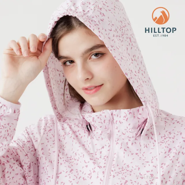 【Hilltop 山頂鳥】超輕量超潑水抗UV施華洛世奇燙鑽印花外套 女款 淺粉｜PS02XFG7ECFZ