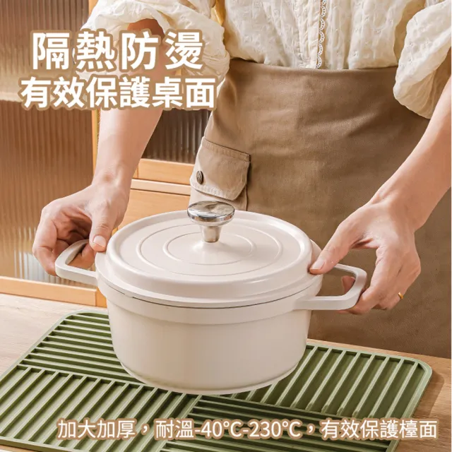 【zozo】家用瀝水隔熱墊40*30cm(瀝水墊/碗盤瀝水墊/防燙隔熱墊/防滑桌墊)