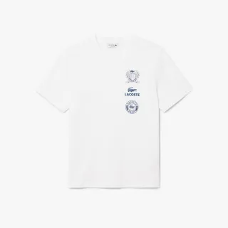 【LACOSTE】男裝-常規版型印花短袖T恤(白色)