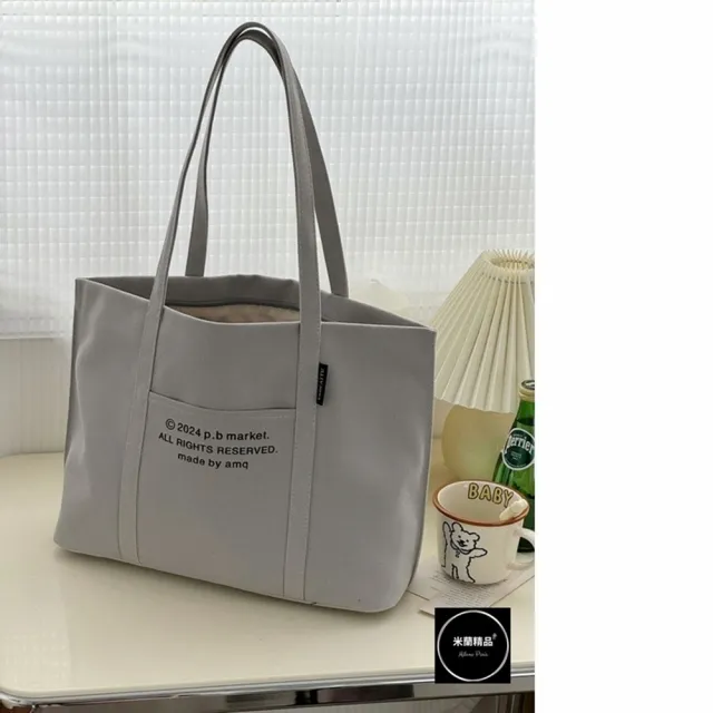 【米蘭精品】現貨+預購 手提包帆布肩背包托特包側背包單肩包隨身女包(日系文藝燈芯絨4色74jn24)
