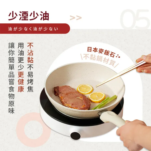 【拼創生活】20cm麥飯石不沾平底鍋(不沾平底鍋 鍋子 炒鍋 煎鍋 不沾鍋 平底鍋 不沾鍋平底鍋 平底鍋不沾鍋)