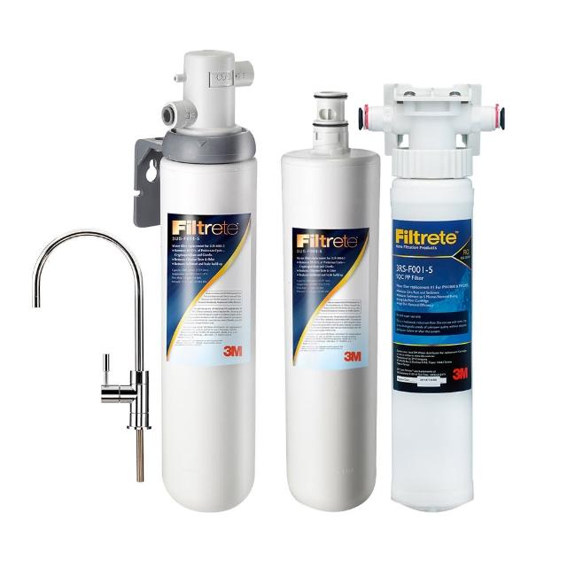 【3M】S004可生飲淨水器2年份超值組+前置PP泥沙過濾系統(專人到府安裝+新型鵝頸龍頭)