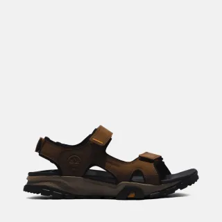 【Timberland 官方旗艦】男款棕色Lincoln Peak後帶式皮革涼鞋(A5T48968)