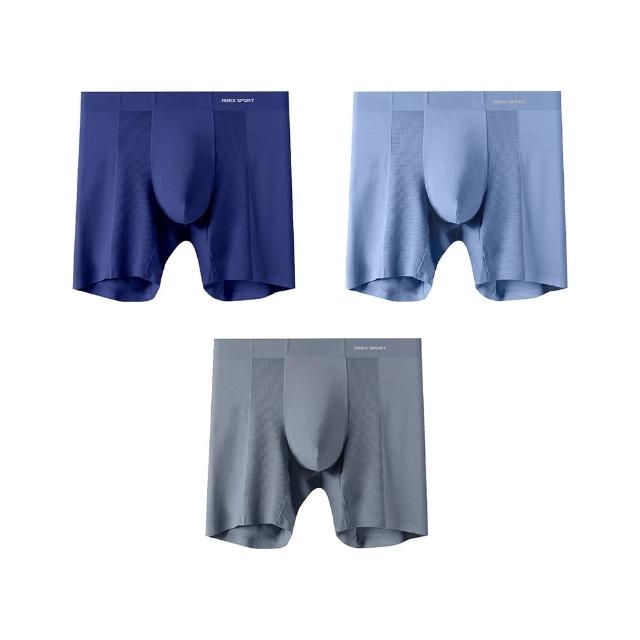 【AREXSPORT】男款加長莫代爾網眼透氣四角防摩運動四角褲(加大碼 冰絲涼感 抑菌內褲 石墨烯纖維 男四角)