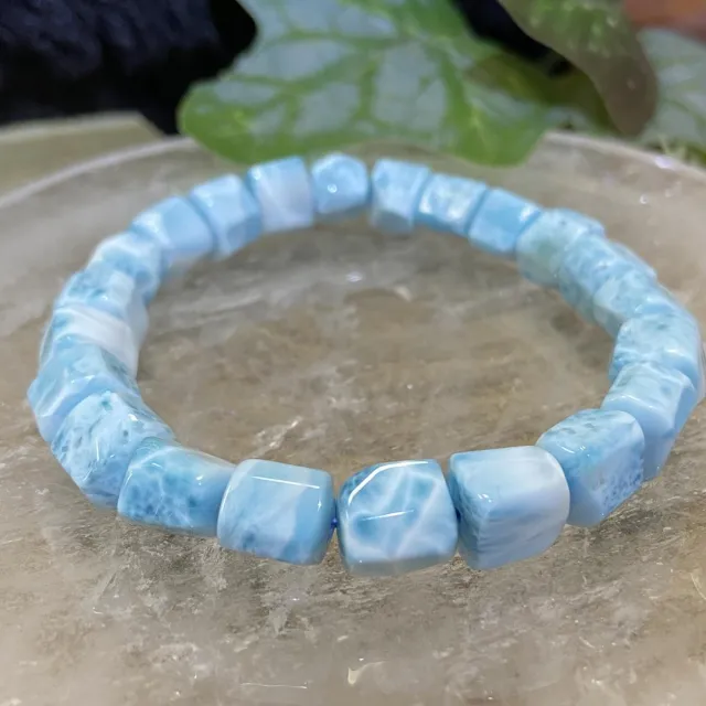 【Cozy 世界水晶原礦與茶】拉利馬海紋石切面珠 8mm+ 33-7(淨化各個脈輪的負能量)