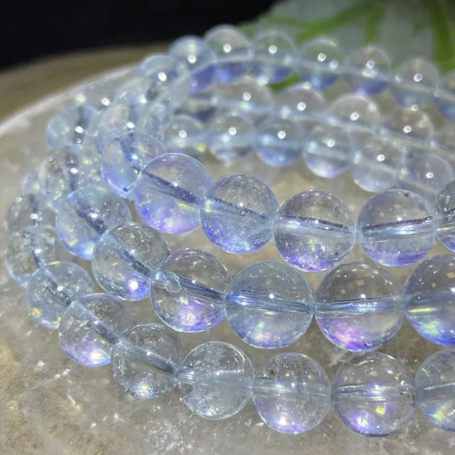 【Cozy 世界水晶原礦與茶】精品螢光海藍寶 8.2mm+ 33-4(提升勇氣 增加自信心)