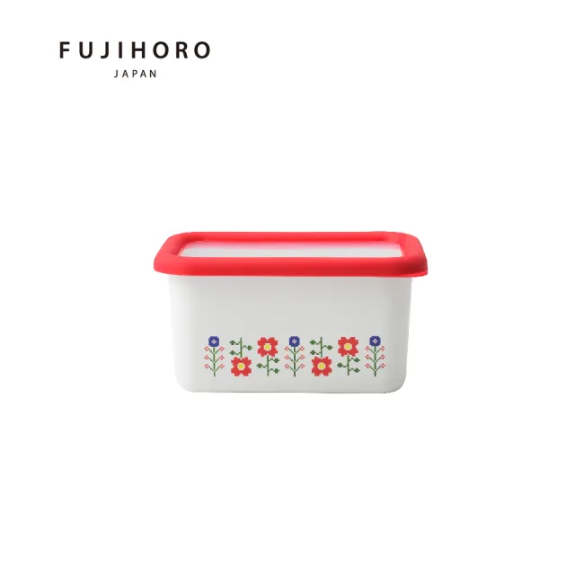 【FUJIHORO 富士琺瑯】官方直營 MYSA北歐花田系列琺瑯烘焙保鮮盒深S/700ml
