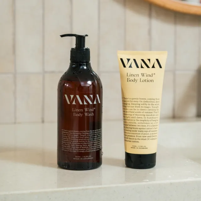 【VANA】亞麻風拂 植萃淨化沐浴露 草本木質調 500ml (丹麥直送/肌膚長效維持柔嫩光滑)