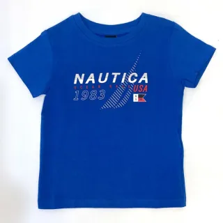 【NAUTICA KIDS】大男童寶藍底凸印LOGO T恤 8-14歲(Nautica kids T恤 大男童尺寸)