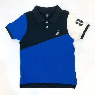 【NAUTICA KIDS】深淺藍斜拚83POLO衫(Nautica kids POLO衫)
