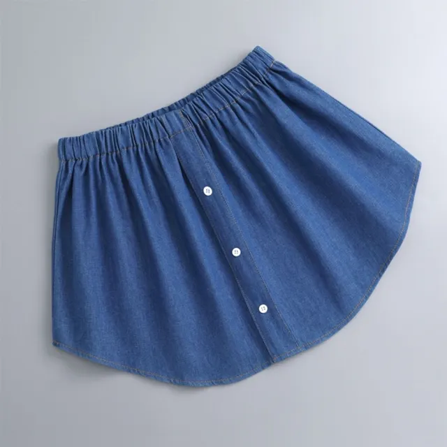 【米蘭精品】現貨+預購 假下擺屁簾打底裙一片式遮臀 裙簾(牛仔襯衫式打底假兩件女裝配件74kq40)