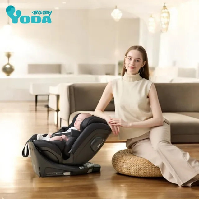 【YODA】旗艦Isize0-12歲360度全向旋轉汽車安全座椅/汽座/ISOFIX(兩色可選)