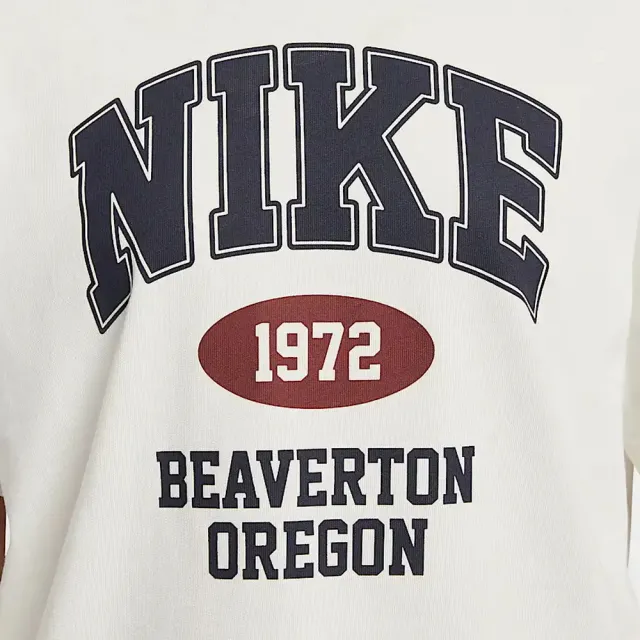 【NIKE 耐吉】短袖上衣 休閒上衣 T恤 女 AS W NSW SS BOXY RETRO TEE GCE 米白色(IH0825133)