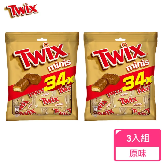 【Twix 特趣】迷你焦糖夾心巧克力 樂享包?340g*3入 任選(零食/點心)