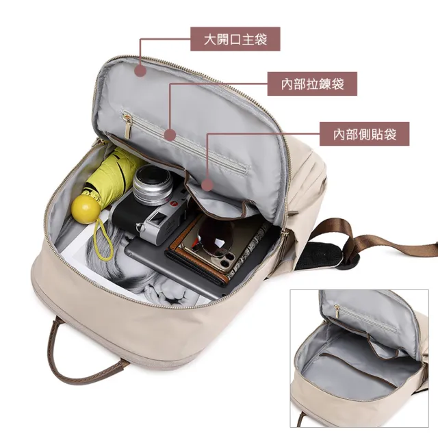 【MoodRiver】大款 氣質通勤 後背包 優雅 筆電背包 旅行背包 女包 書包 電腦包 背包(防潑水 加 