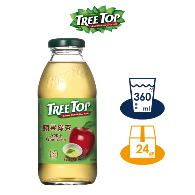 【Tree Top 樹頂】蘋果綠茶 360mlx1箱(共24入)