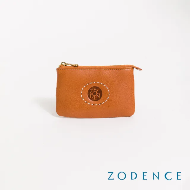 【ZODENCE 佐登司】HAN義大利植鞣革鑰匙零錢卡包(經典駝)