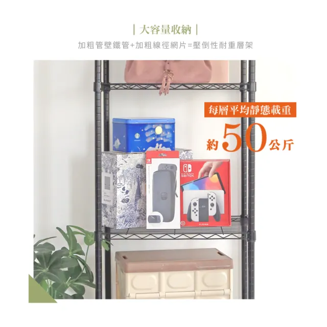 【居家cheaper】MIT耐重型60X30X150CM四層架﹝烤黑/烤白可選﹞(整組荷重200公斤)