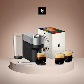 【Nespresso】臻選厚萃Vertuo POP+膠囊咖啡機_極致鈦(完美饗宴100顆迎新會員組/送禮/入厝/義式/冷萃)