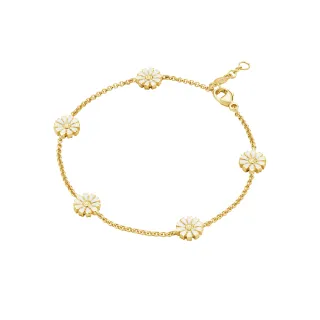 【Georg Jensen 官方旗艦店】DAISY 手鏈 - 線上獨賣款(18K黃金電鍍純銀 白瓷琺瑯)