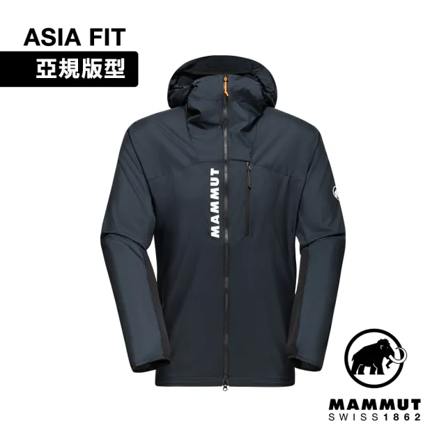 【Mammut 長毛象官方直營】Aenergy WB Hooded Jacket AF Men 極輕防風透氣越野外套 黑色 男款 #1012-00700
