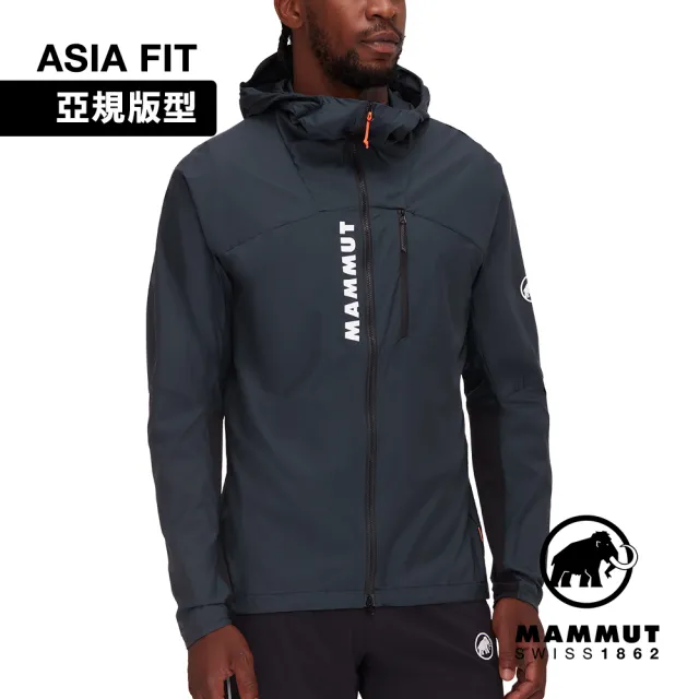 【Mammut 長毛象官方直營】Aenergy WB Hooded Jacket AF Men 極輕防風透氣越野外套 黑色 男款 #1012-00700