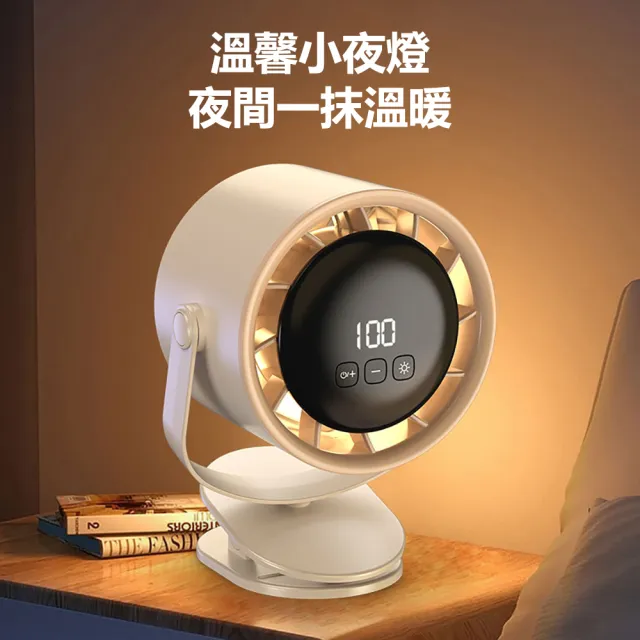 【Dycoo】618限定 100檔大風量桌面循環風扇 數顯夾式電風扇 6寸充電渦輪風扇 嬰兒推車風扇 壁掛靜音立扇