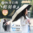 【JOJOGO】買一送一 極薄自動輕羽傘(自動傘 輕量傘 晴雨傘 黑膠傘 雨傘)