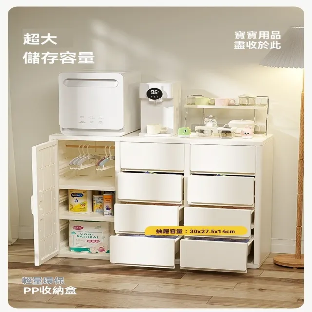 【顧家家居】奶油風衣櫃-112.5×40×90cm(兒童衣櫃/寶寶衣櫃/收納櫃/衣服收納櫃/預售15天)