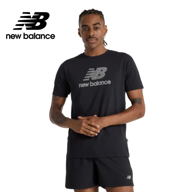【NEW BALANCE】NB 吸濕排汗短T/短袖上衣_男性_黑/灰_MT51003AG_MT51003BK(美版 版型偏大)