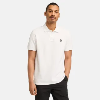 【Timberland 官方旗艦】男款白色休閒短袖POLO衫(A6943100)