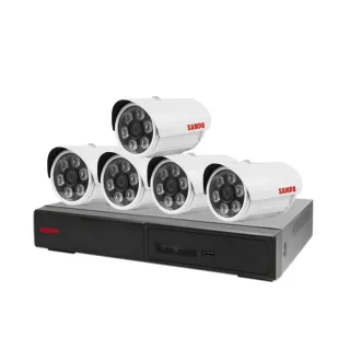 【SAMPO 聲寶】昌運監視器 監視器組合 8路5鏡 DR-TWEX3-8錄影主機 VK-TW2C66H 2百萬畫素槍型紅外線攝影機