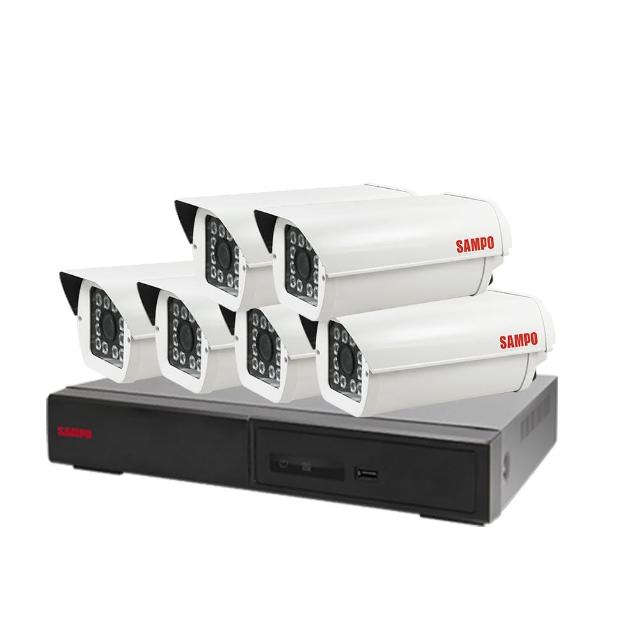 【SAMPO 聲寶】昌運監視器 監視器組合 8路6鏡 DR-TWEX3-8錄影主機 VK-TW2C98H 2百萬畫素紅外線攝影機