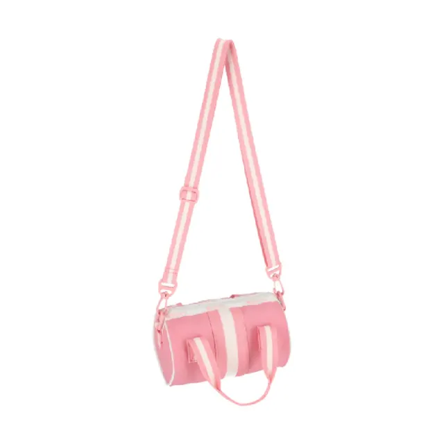 【Lesportsac】迷你圓桶包 運動包 送禮 禮物 推薦 女包(滾邊花漾粉)