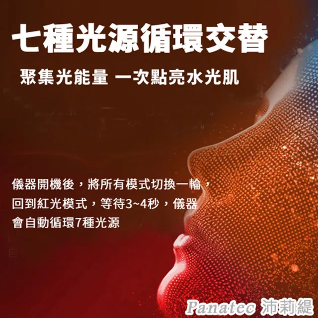【PANATEC 沛莉緹】七彩LED光溫熱美容面罩 K-553(光子面罩 電子面膜 美容儀 LED光波)
