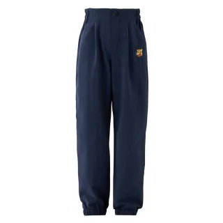 【Onitsuka Tiger】鬼塚虎 官方旗艦店 KIDS墨藍色虎頭刺繡兒童長褲(2184A272-400)