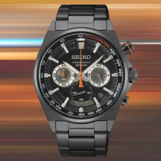 【SEIKO 精工】賽車設計款三眼計時碼錶石英男錶 黑 41mm(SSB399P1.8T63-00T0SD)