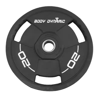 【BODY DYNAMIC 德旺】PU槓片- 20 kg(三孔好抓取 PU材質 一組兩入)
