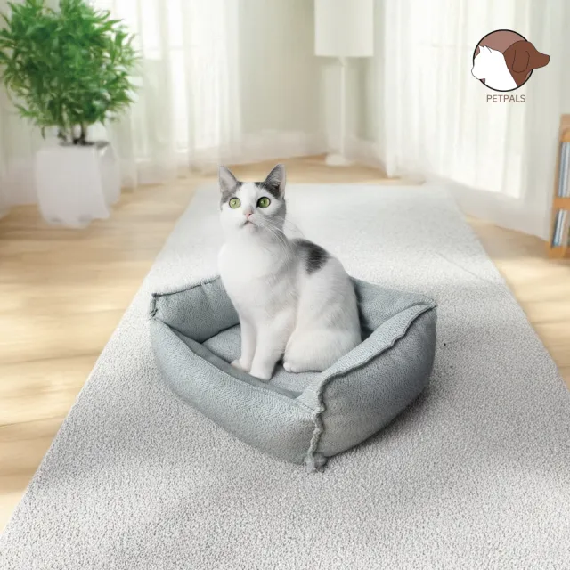 【Petpals】灰韻緹花│米韻麻布寵物床-L(貓跳台/貓窩/貓爬架/貓樹/睡墊/貓抓柱)