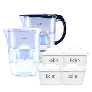 【Kolin 歌林】四重精濾濾水壺 3.8L+濾芯4入(共5芯/最高1年使用/適用Brita)