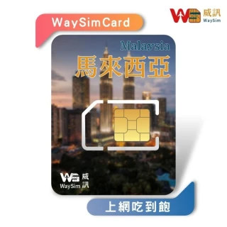 【威訊WaySim】馬來西亞 4G高速 吃到飽網卡 10天(旅遊網卡 出國網卡 吃到飽網卡 高速上網卡)