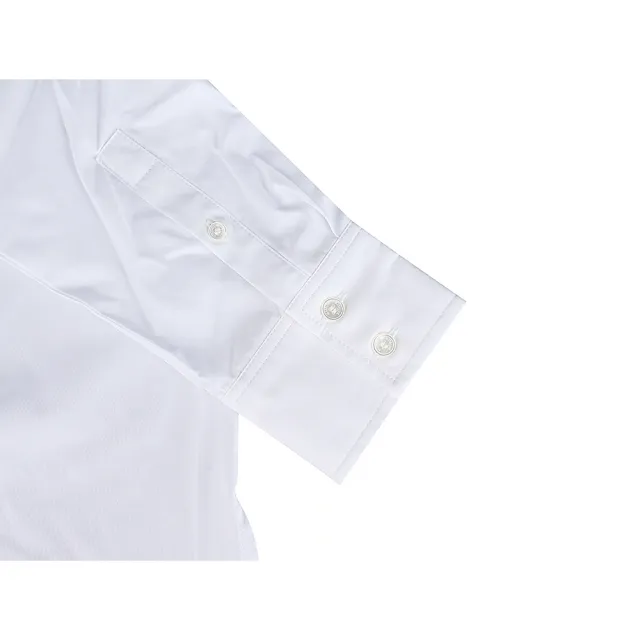 【Maison Kitsune】Maison Kitsune 小狐狸刺繡布章純棉府綢休閒長袖襯衫(女款/白)