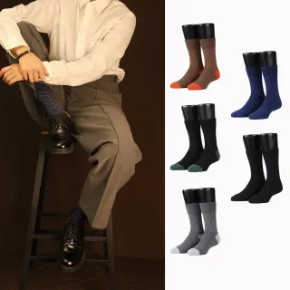 【FOOTER除臭襪】6入組純色雙針刺繡/線條格紋紳士襪-男女款(Q53/Q54)