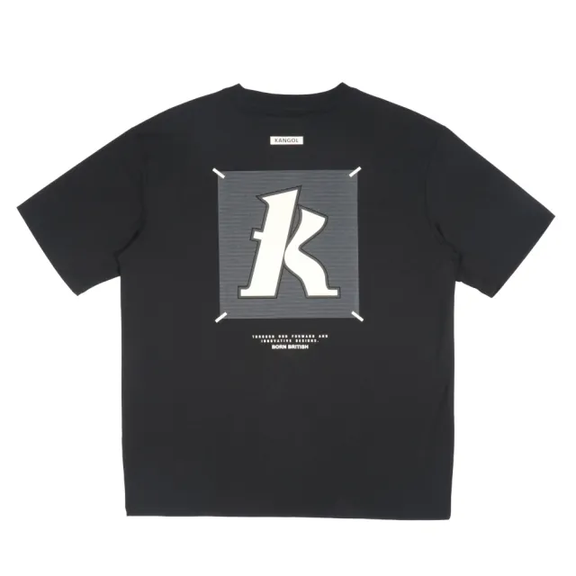 【KANGOL】短T 黑色 貼布 大LOGO 短袖 中性(6525101620)