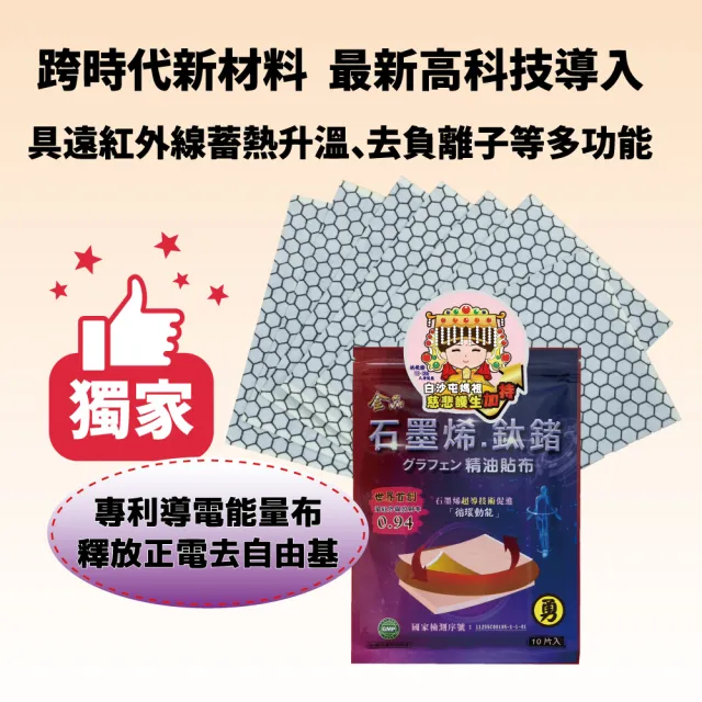 金品】石墨烯.鈦鍺精油貼布30片(白沙屯媽祖聯名款) - momo購物網- 好評