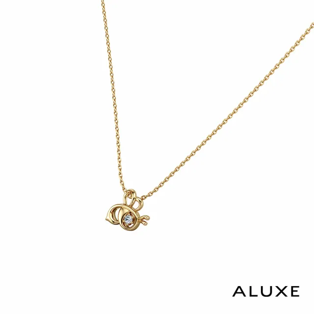【ALUXE 亞立詩】10K金 鑽石項鍊 蜜蜂造型 迪士尼 小熊維尼系列 NNDW005